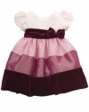 Rare Editions Baby-Girls Infant Colorblock Dress, Ivory/Rose, 12 Months