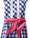 Hartstrings Girls 2-6X Toddler Cotton Plaid Belted Dress, Blue Gingham, 2T