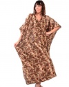 Up2date Fashion Kaftan/Caftan with Brown & Baige Paisley Print, Plus Size, Style#Caf-48