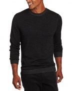 Perry Ellis Men's Longsleeve Merino Horizontal Striped Sweater