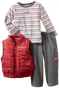 Calvin Klein Boys 2-7 Stripe Top with Vest Set, Assorted, 4T