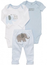 Carter's Boys Blue Elephant 3 Piece Set Bodysuit Pants (9 months)