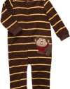 Carter's Infant Long Sleeve One Piece Snap Fleece Coverall - Monkey in Scarf-24 Months