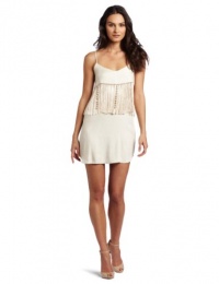 Twelfth St. by Cynthia Vincent Women's Fringe Mini Dress, Cream, Large