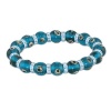 Stretchable Design Bracelet Featuring Aqua Blue Evil Eye Balls with CZ Diamond Rings - Incl. ClassicDiamondHouse Free Gift Box & Cleaning Cloth