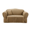 Sure Fit Colton Stripe 1-Piece Sofa Slipcover, No Ties, Cocoa