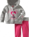 Puma - Kids Girls 7-16 Hoodie And Yoga Pants Set, Gray, 6X