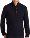 Vince Men Blue Navy Wool Henley Sweater XX-Large 2XL Euro 54 / 2X High Collar