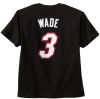 NBA Miami Heat Dwayne Wade Youth 8-20 Short Sleeve Name & Number T-Shirt, X-Large, Black