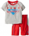 Puma - Kids Baby-boys Infant Victory Short Set, Gray, 24