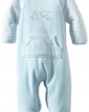 Little Me Baby-Boys Newborn Elephant Velour Footie, Light Blue, 6 Months