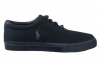 Polo Ralph Lauren Men's Vaughn Canvas/Leather Lace up casual, Black/Charcoal/Black, 7 US