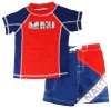 Nautica Baby-Boys Navy Blue/Red Print Rash Guard Swim Top/Shorts 2 Pc 12-24M