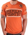 American Fighter By Affliction Icon Men's Crewneck T-Shirt Tee Orange