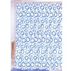 Carnation Home Fashions Blue Circles Stall Printed Fabric Shower Curtain, 54-Inch by 78-Inch