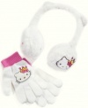 Keep fingers and ears warm with the help of Hello Kitty and this cute and cuddly earmuffs and gloves set.