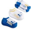 Puma  Boys 8-20 3 Pack No Show Socks,Spectra Yellow/White/Blue,Small