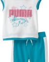 Puma - Kids Baby-girls Infant Tee And Bermuda Short Set, Blue Bird, 12 Months