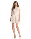 ABS by Allen Schwartz Women's Lace Dress With Cap Sleeve, Cream, 8