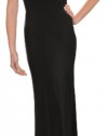 A.B.S. by Allen Schwartz Women's Classy Silk Draped Cap Sleeve Lace Accent Evening Gown 6 Black