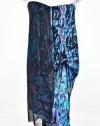 BCBGMAXAZRIA Runway Blue Combo Drape Dress