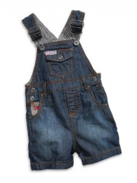 GUESS Kids Boys Denim Shortalls (12 - 24m), MEDIUM STONE (12M)