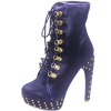 Fahrenheit Bar-08 Blue Studs Platform Ankle Booties, Size: 7 (M) US [Apparel]