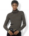 Knit for a feminine fit in soft ribbed cotton, Lauren Ralph Lauren's versatile turtleneck provides a sleek essential for cooler days.