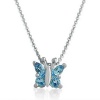 Sterling Silver Swiss Blue Topaz Butterfly Pendant .60ct tw 18 Necklace