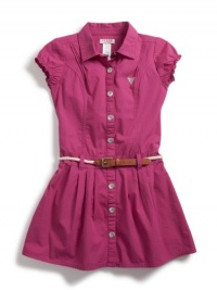 GUESS Kids Girls Shirtwaist Dress with Belt, RAIL SIMPLE WASH (10/12)