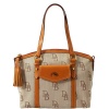 Dooney & Bourke Signature Jacquard Front Pocket Satchel, Brown