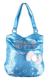 Hello Kitty Viva La Glam Blue Sequin Tote Bag