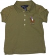 Ralph Lauren Toddler Girls Safari Green Embroidered Big Pony Polo (4/4T)