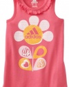 adidas Girls 2-6X Ruffle Tank Top, Bright Pink, 4