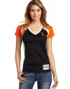 MLB San Francisco Giants Opal Short Sleeve Raglan Deep V-Neck Synthetic Tee Women's