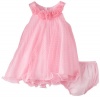 Bonnie Baby Baby-Girls Infant Crystal Pleat Dress, Pink, 24 Months