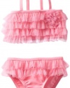 Little Me Baby-girls Infant Ruffle 2 Piece Swimsuit, Pink, 18 Months