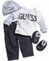 GUESS Kids Boys GUESS Kids Boys Tee & Pants Set with Hat &, WHITE (3/6M)