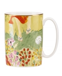 A breath of fresh air, this Illustrated mug from kate spade combines gold-banded porcelain with a whimsical watercolor motif.