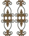 Tuscan Wrought Iron Scrolling Leaf Wall Grill Set 2