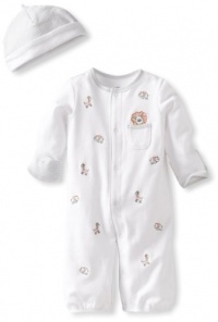 Little Me Baby-boys Newborn Safari Convertible Gown And Hat, White, 3-6 Months