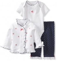 Little Me Baby-girls Newborn Cherry Schiffli Take Me Home Set, Navy, 6 Months