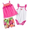 Carters Baby Girl 3 Piece Ruffled Tank Top, Bodysuit & Bloomers Set, Pink, 3 Months