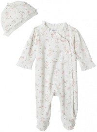 Little Me Layette Footie, Rose Floral, Ivory Print, 3 Months