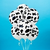 Lot of 25 Latex Western Cow Print Party Balloons