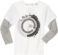 LRG - Kids Boys 2-7 Little Periodic Cycle Slider Long Sleeve Tee, White, 5