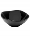 With the look of hand-thrown pottery in hard-wearing stoneware, the Swirl square vegetable bowl from Mikasa enhances casual meals with fuss-free elegance. A matte finish with glazed accents adds stylish distinction to sleek black.