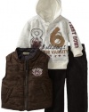 Nannette Baby-boys Infant End Zone 3 Piece Jacket Set, Oatmeal, 24 Months