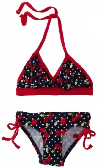 Pink Platinum Baby-Girls Infant Cherry Print 2 Piece Swimsuit, Navy, 24 Months