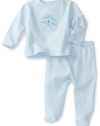 ABSORBA Baby-Boys Newborn Bear Friends Two Piece Footed Pant Set, Blue, 3/6